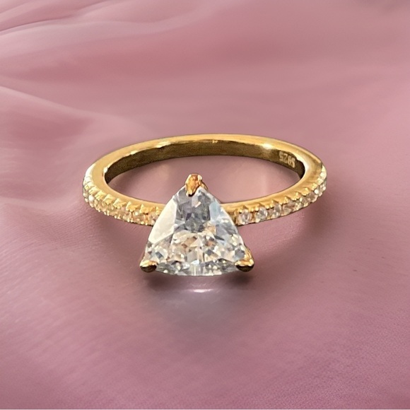 Trillion Lab Diamond Engagement Ring - Picture 4 of 4